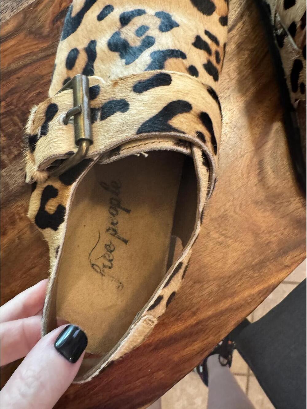 Free People Leopard Print Slingback Clog Mules - Picture 4 of 8